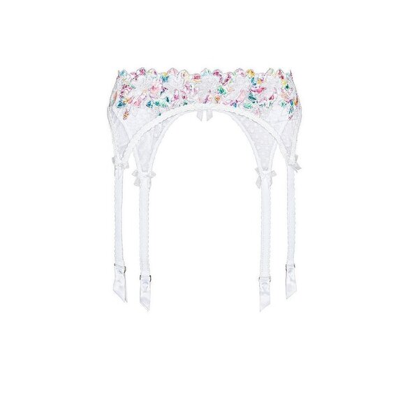 💕FOR LOVE AND LEMONS💕 Outline Floral Garter Belt ~ White Small S NWT - Picture 9 of 16